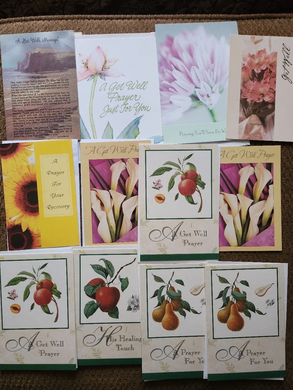 Get Well Cards Wis Envelopes Lot Of 12